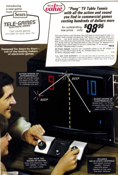 Pubblicità Sears Tele-Games Pong 1975